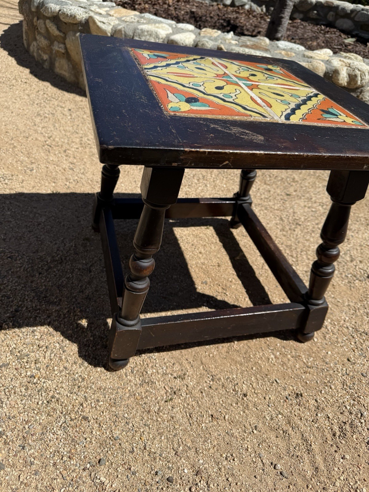 VINTAGE CALIFORNIA TILE TABLE SPANISH REVIVAL 1920s D&M TAYLOR MONTEREY ANTIQUE
