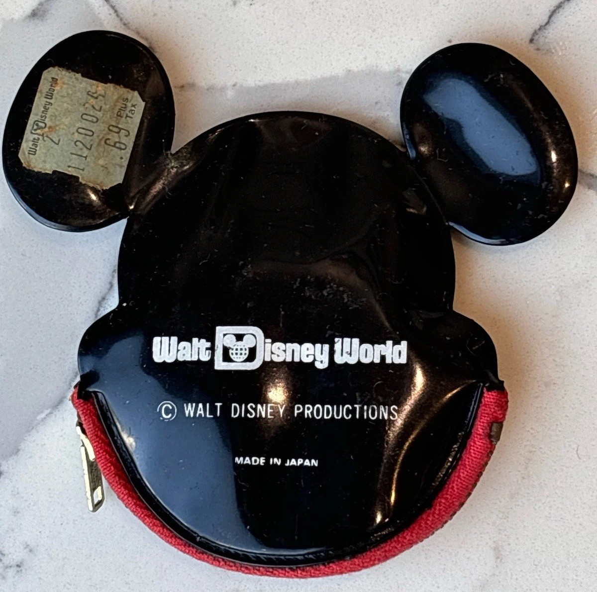 Mickey Mouse Coin Purse 1972 Squeaks! Original Tag, Rare Vintage Disneyana Gifts