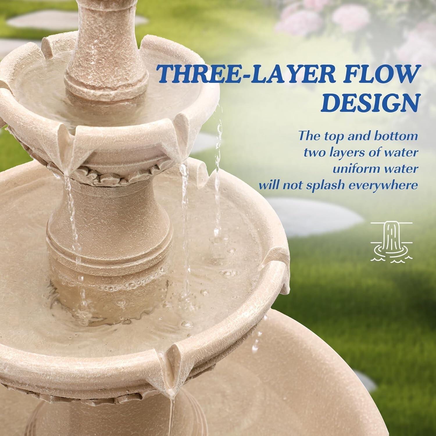 Italian Outdoor Water Fountains Garden Decor - 48.4''H Fountains and Waterfalls