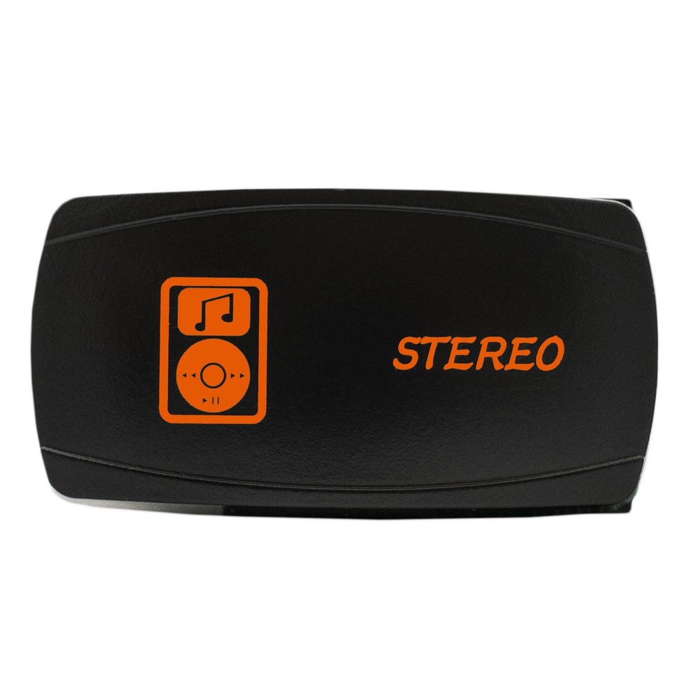 Dual Back-lit Rocker Switch Laser Etched 20A STEREO Horizontal