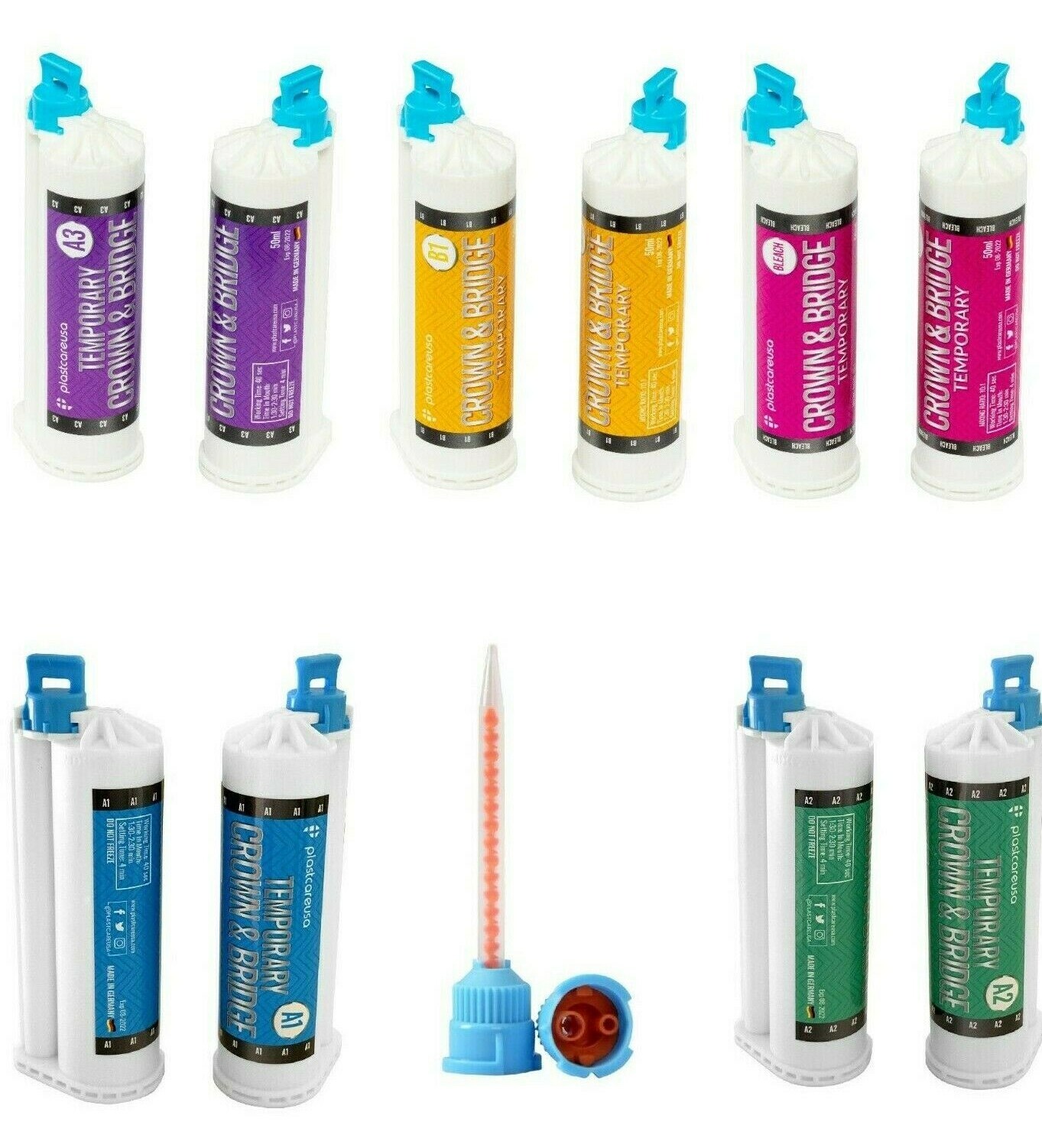 Temporary Crown Bridge Material + 10 Tips 10:1 All Shades 76g