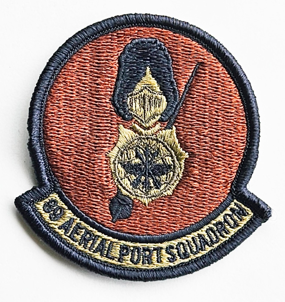 Air Force 59th Aerial Port Squadron Spice Brown Hook Back Patch