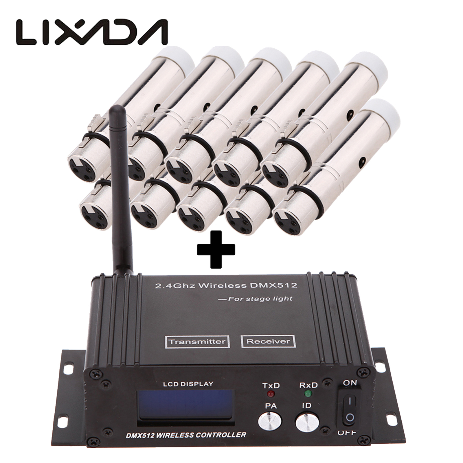 2.4G ISM Wireless DMX512 Stage Light Receiver Transmitter Repeater Kits O4R1