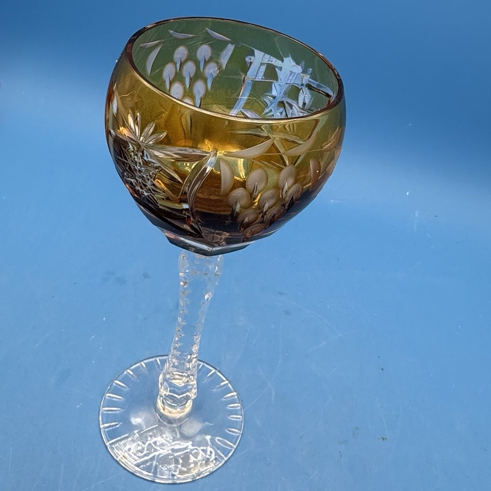 Beyer Hook Wine Goblet Amber Color 8”
