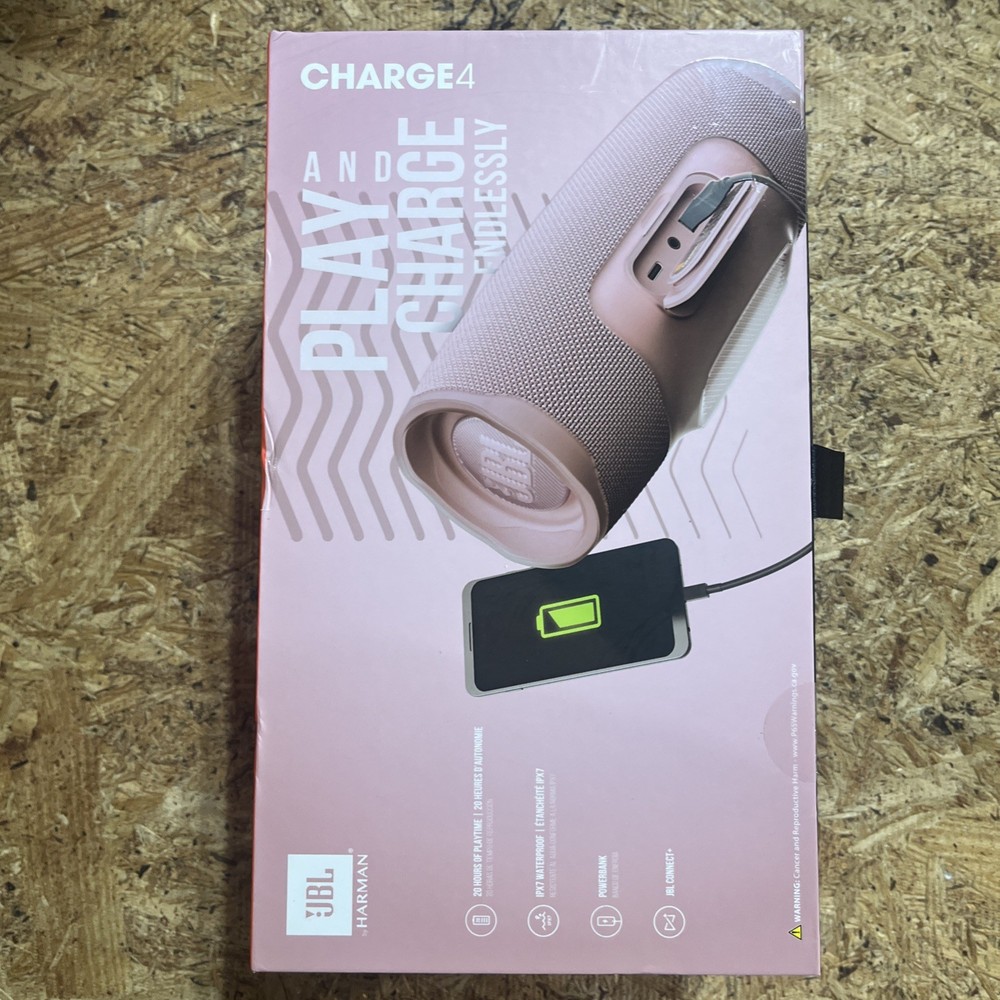 JBL Charge 4 Waterproof Portable Bluetooth Speaker - Pink