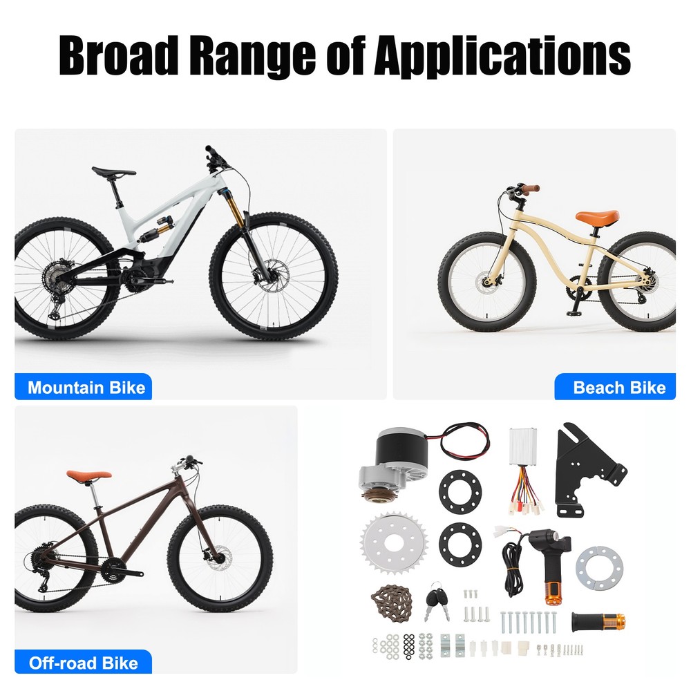 Electric Conversion Kit E-Bike Modification Kit with LED Display 24V 250W