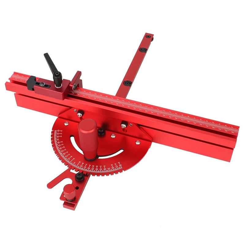 1 Set Miter Gauge, with Track Stop Sawing Assembly Angle Ruler Table Saw