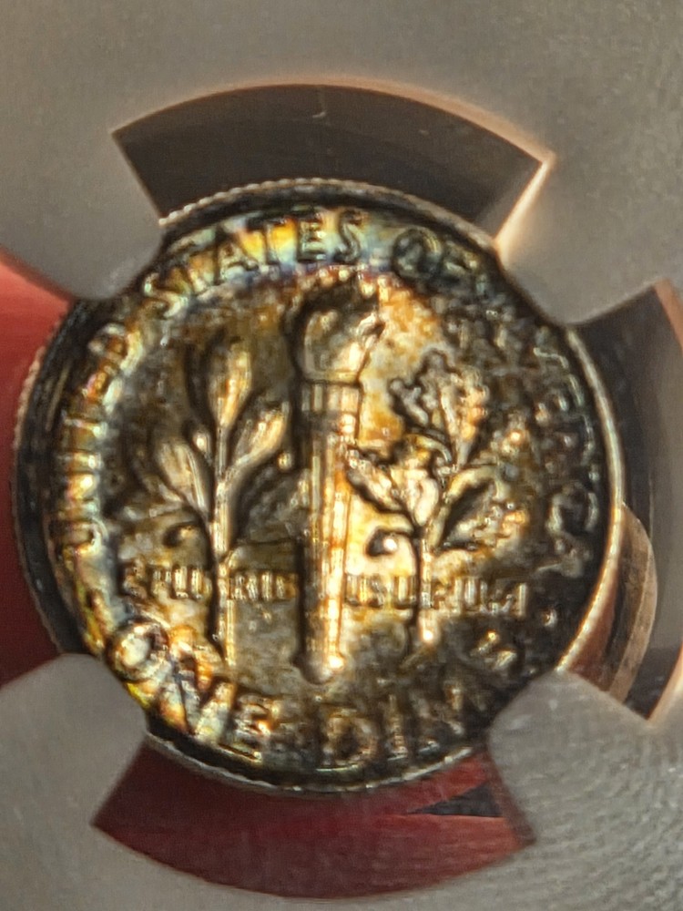 1961 10c Dime NGC MS64 Toned