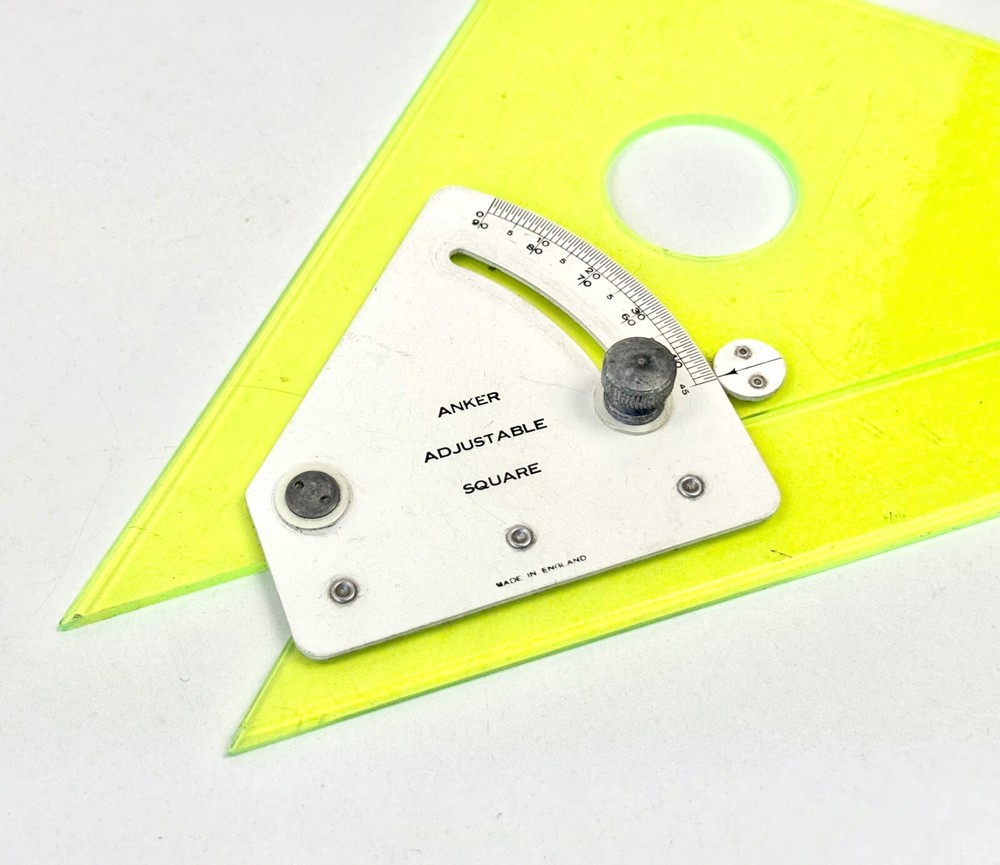 Vintage Anker Adjustable Square Made in England Fluorescent Drafting Tool