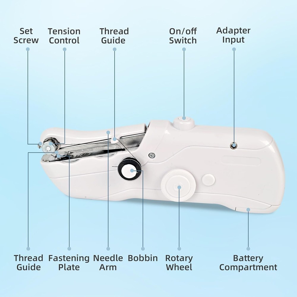 Versatile Handheld Sewing Machine - Battery and USB Powered, Ideal for Fabrics