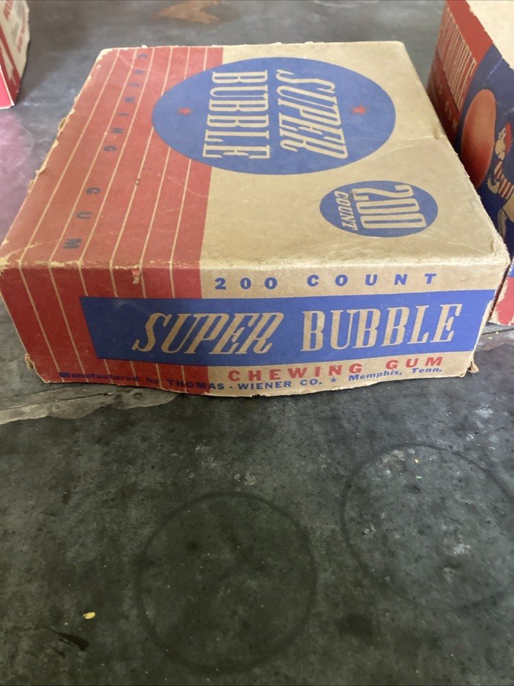 Vintage Super Bubble, Chewing Gum, 200 Count Empty Box