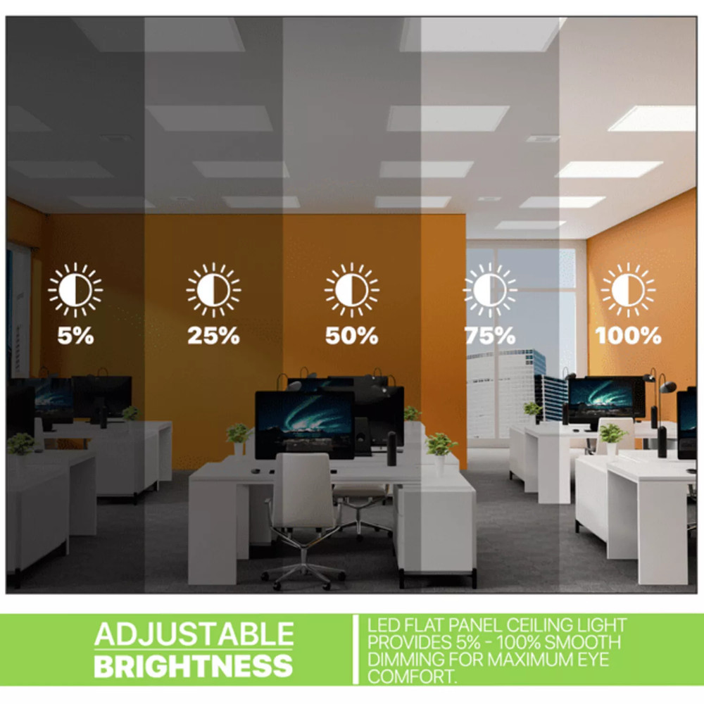 8 Pack 2x2Ft LED Panel Light Drop Ceiling Flat Panel Recessed Troffer Fixtures