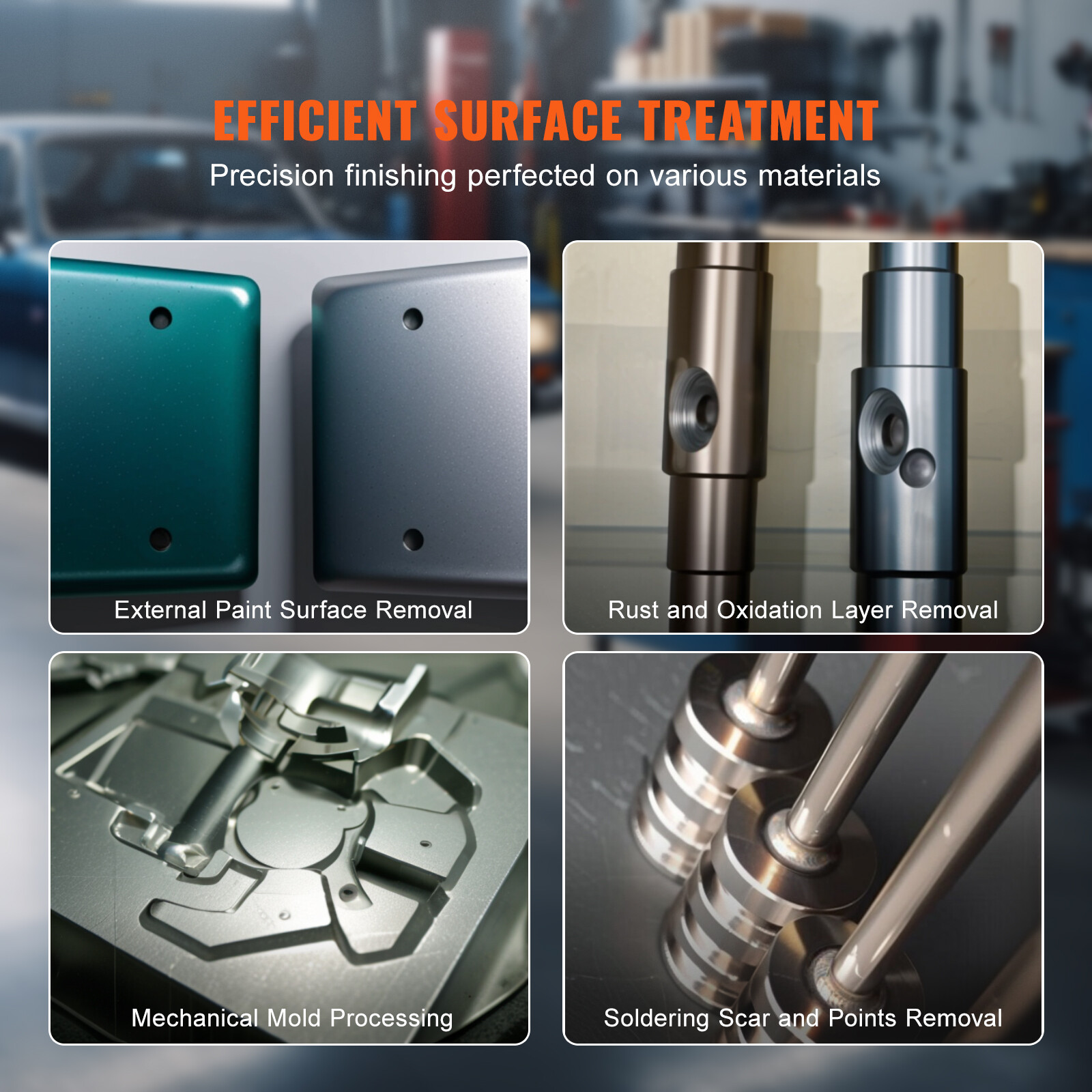 VEVOR 25 Gallon Sandblasting Cabinet Benchtop Cabinet with Blasting Gun 4 Nozzle