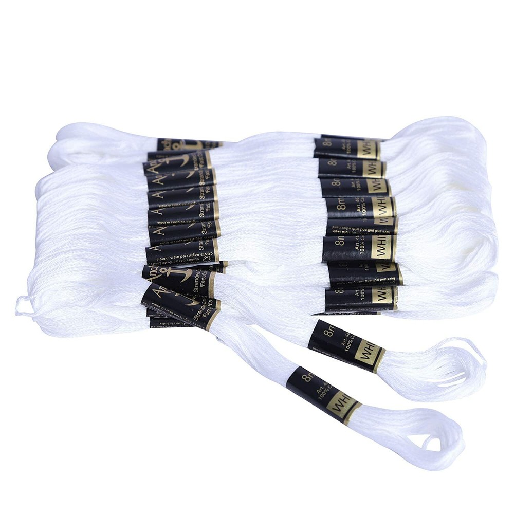 Anchor Threads Cross Stitch Stranded Cotton Thread Floss Hand Embroidery White