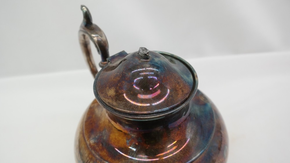 Antique Silver on Copper Footed Teapot S1