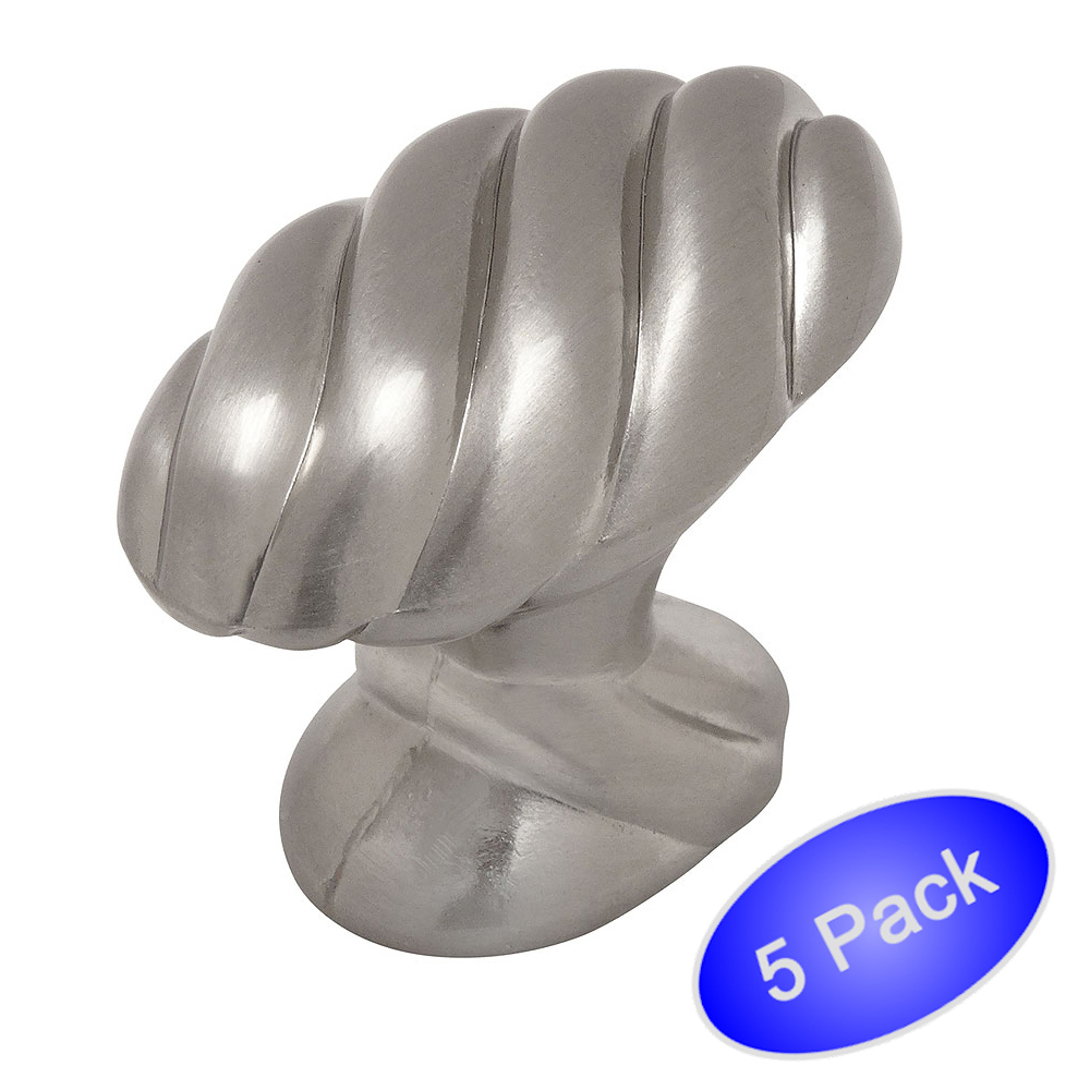 *5 Pack* Satin Nickel Twist Cabinet Knobs #1471SN
