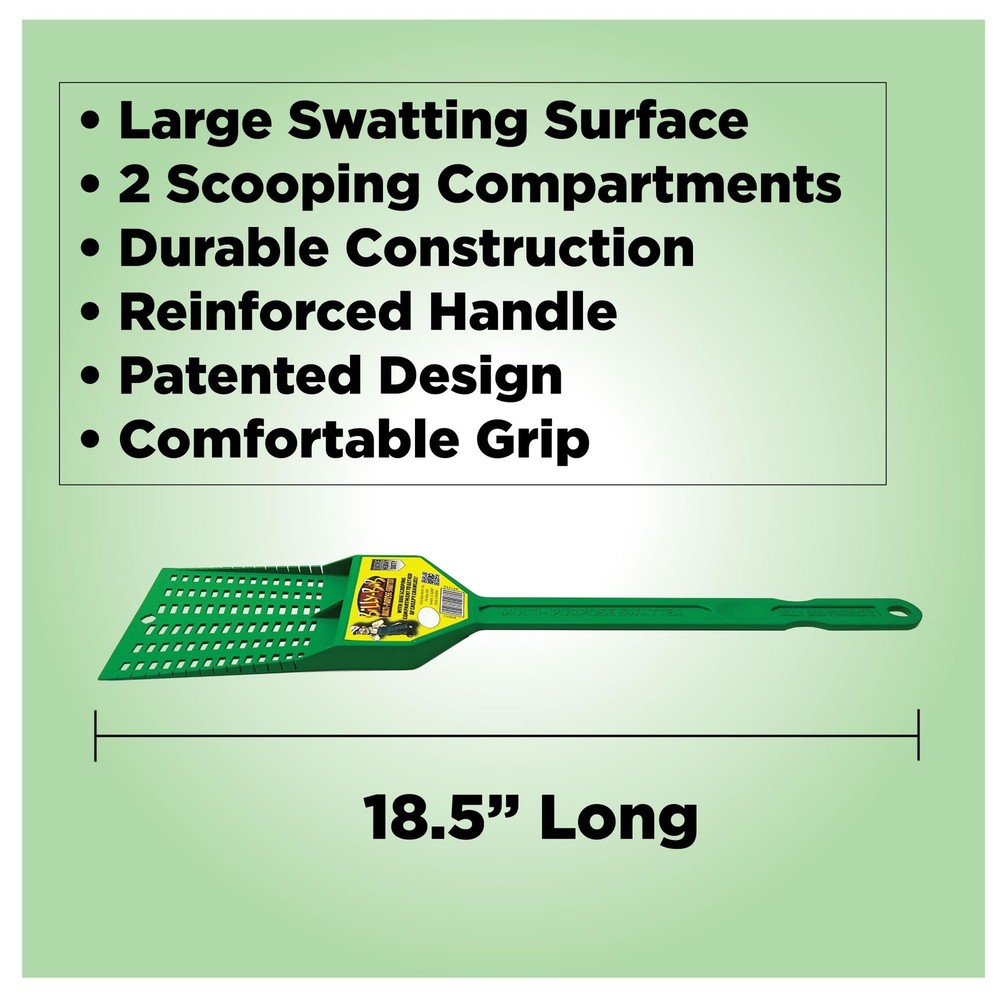 Multi-Purpose Heavy Duty Fly Swatter - 2 Pack - Fly Swatter with Bug Scooping...
