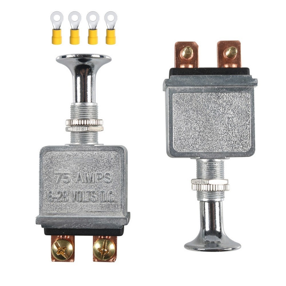 Heavy Duty Push Pull Switch 2PCS 75 Amp 628 Volt DC 2 Position SPST for Marine