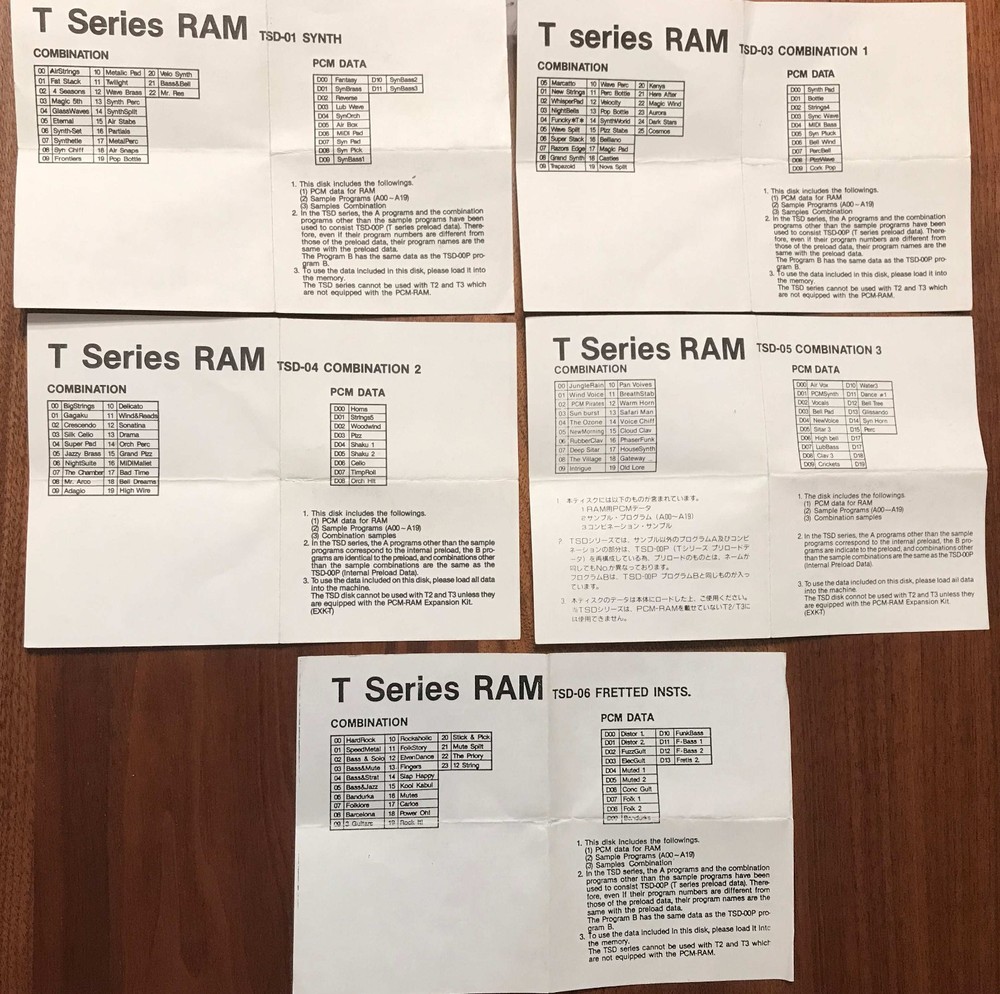 KORG TSD-PK1, KORG T-SERIES RAM DISK SET IN ORIGINAL BOX