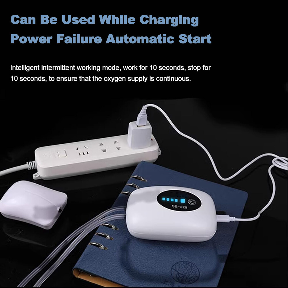 Air Pump Rechargeable Aerator Oxygen Pump USB Portable Air Bubbler For Fish Tank