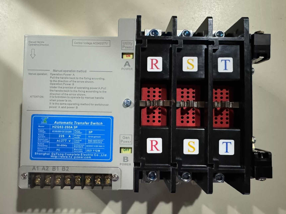 225A - 277/480V Automatic transfer switch New