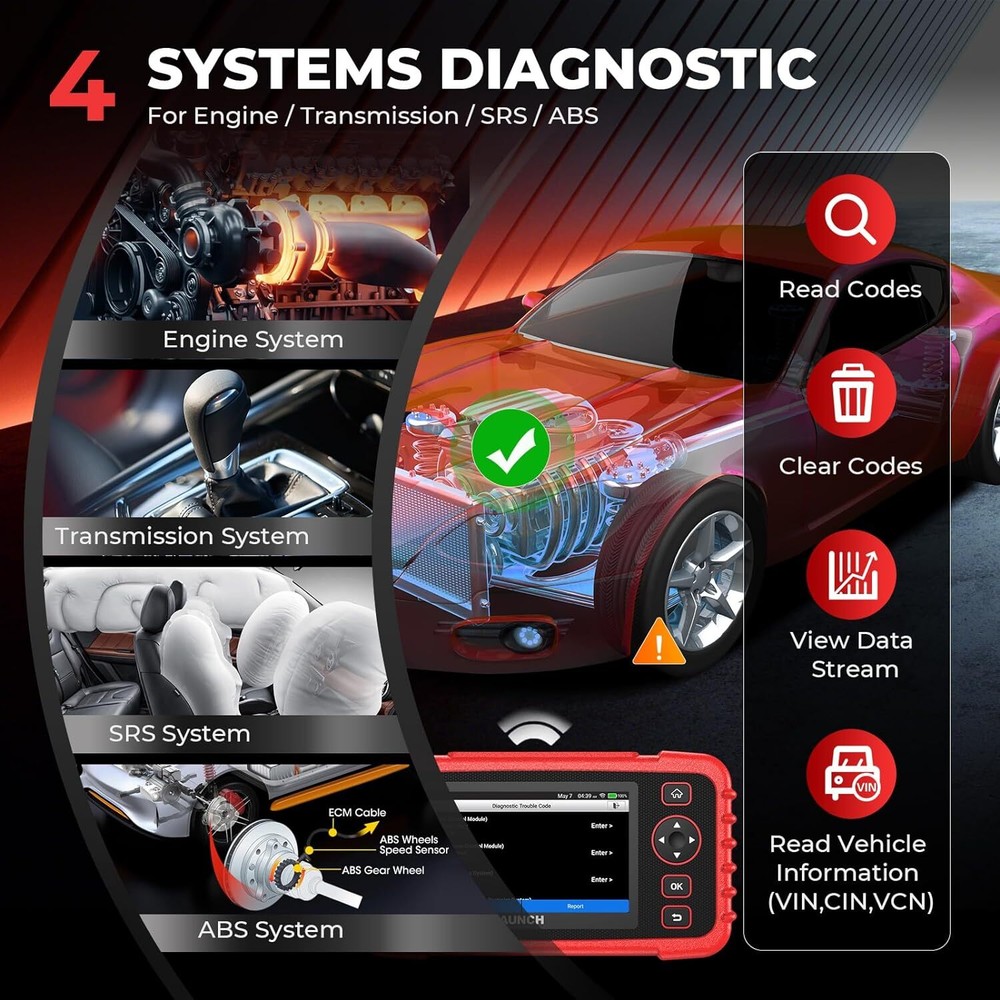LAUNCH CRP123X OBD2 Scanner ABS SRS Code Reader Check Engine Car Diagnostic Tool