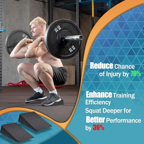 Squat Wedge for Prefessional Trainer: 2Pcs Squat Heel Wedge Block Protable
