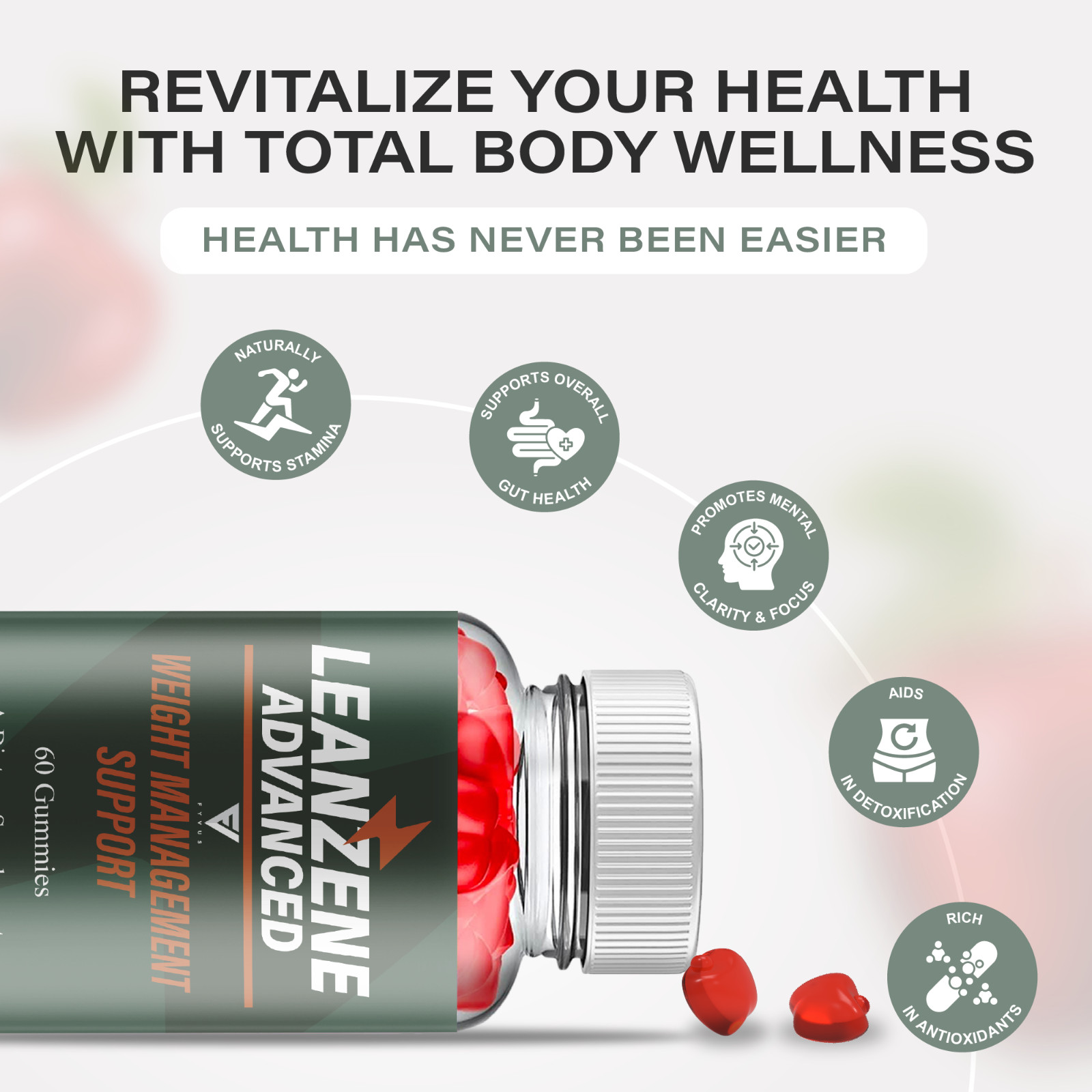 Leanzene Weight Management, Leanzene Advanced Formula (60 Gummies)