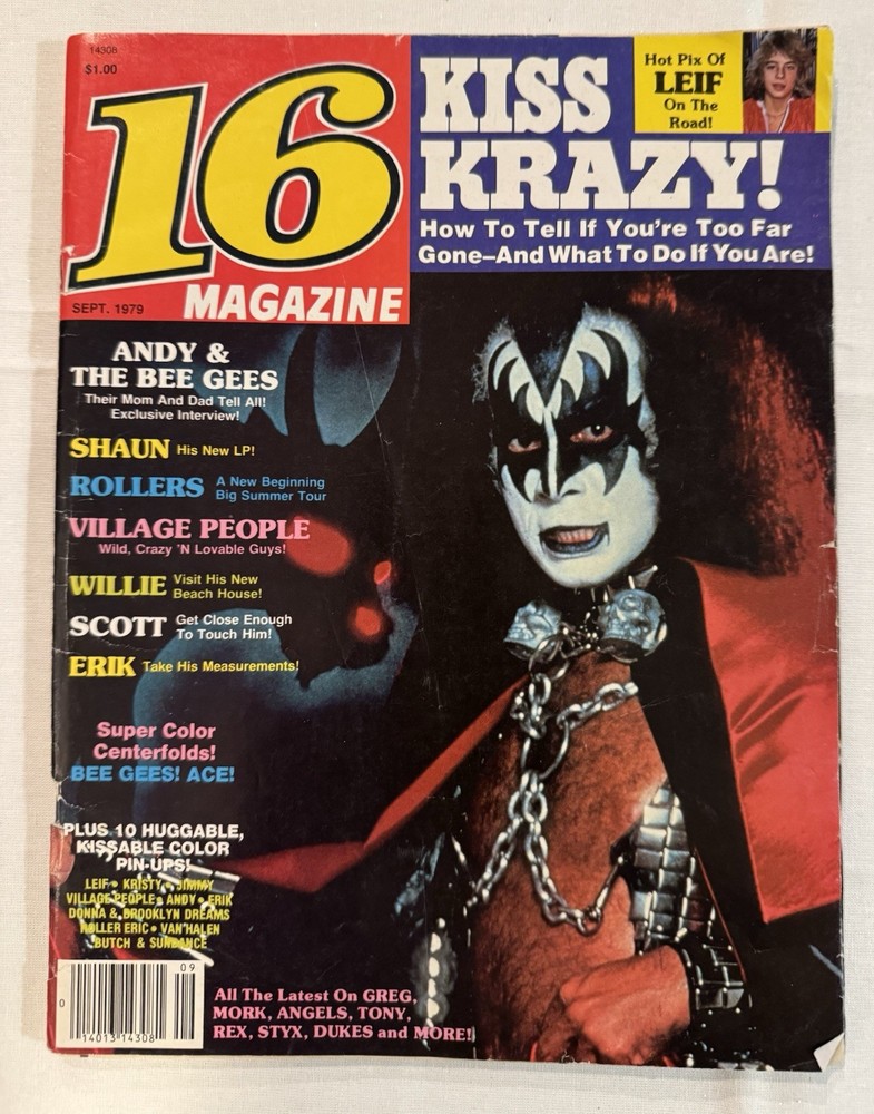 KISS ✨ VINTAGE AUCOIN ERA SEPT. 79’ SIXTEEN 16 MAGAZINE ✨GENE COVER NO POSTER. ✨