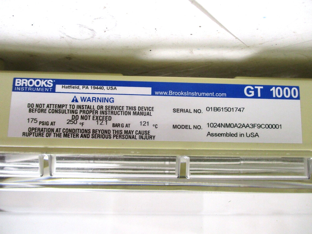 BROOKS INSTRUMENTS , 1024NM0A2AA3F9C00001, 3/4" FNPT VARIABLE AREA FLOW METER