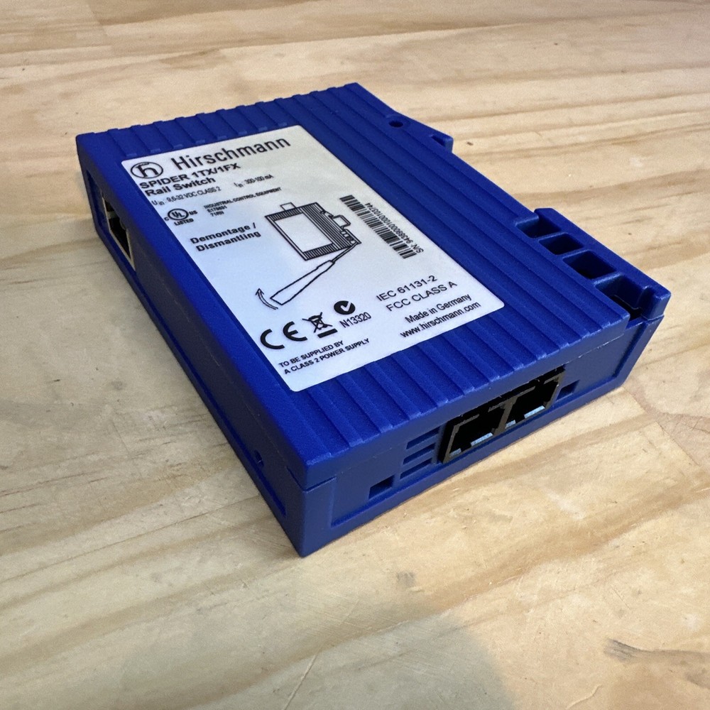 SPIDER 1TX/1FX EEC | Hirschmann | Ethernet Rail Switch, Single Mode, 24VDC, Used