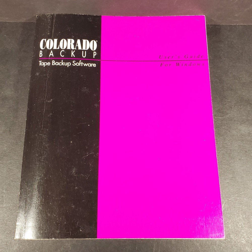 Colorado Tape Backup Software Users Guide For Windows PC Manual 1993