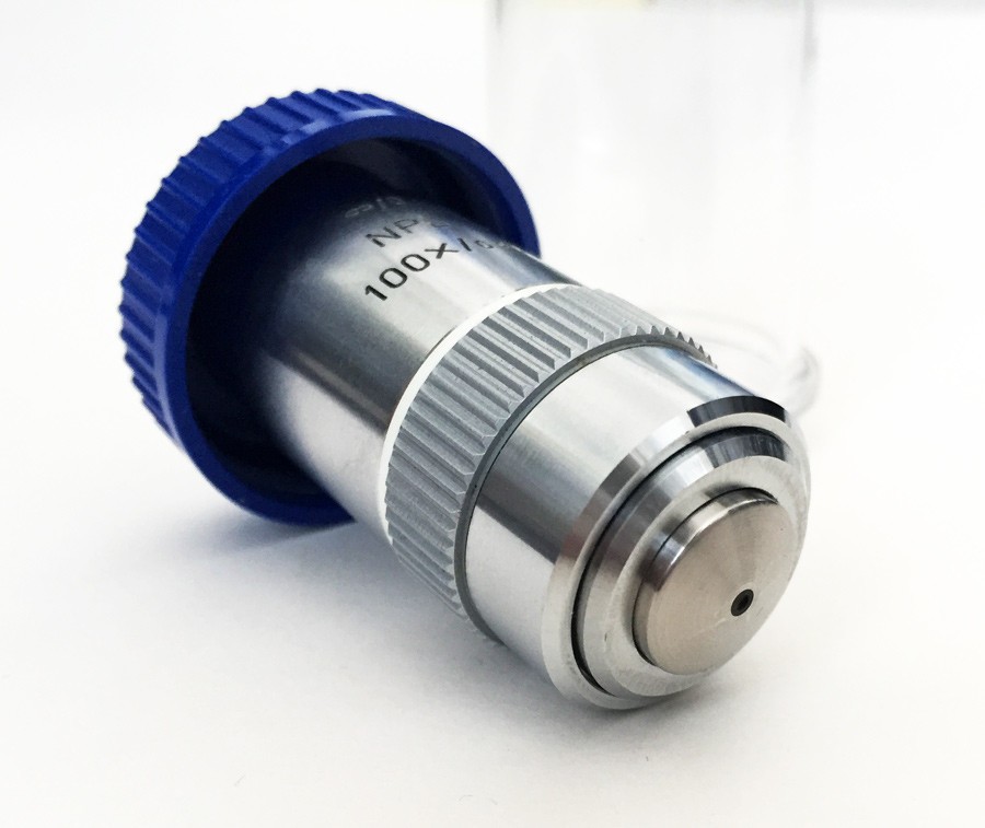 LEITZ WETZLAR NPL 100x / 0.90na MICROSCOPE OBJECTIVE LENS 20mm Thread