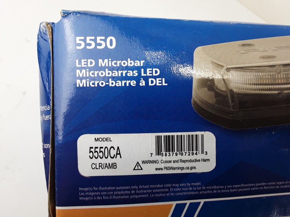 Amber Mini Emergency LED Light Bar 12-24V ECCO 5550A Reflex 4-Bolt Optic Dome