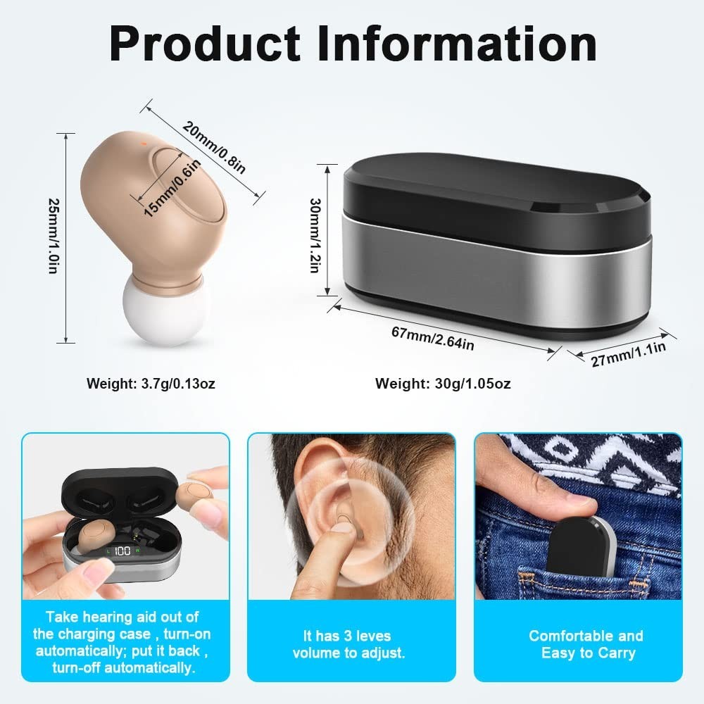 Rechargeable Hearing Aids for Adults Gain