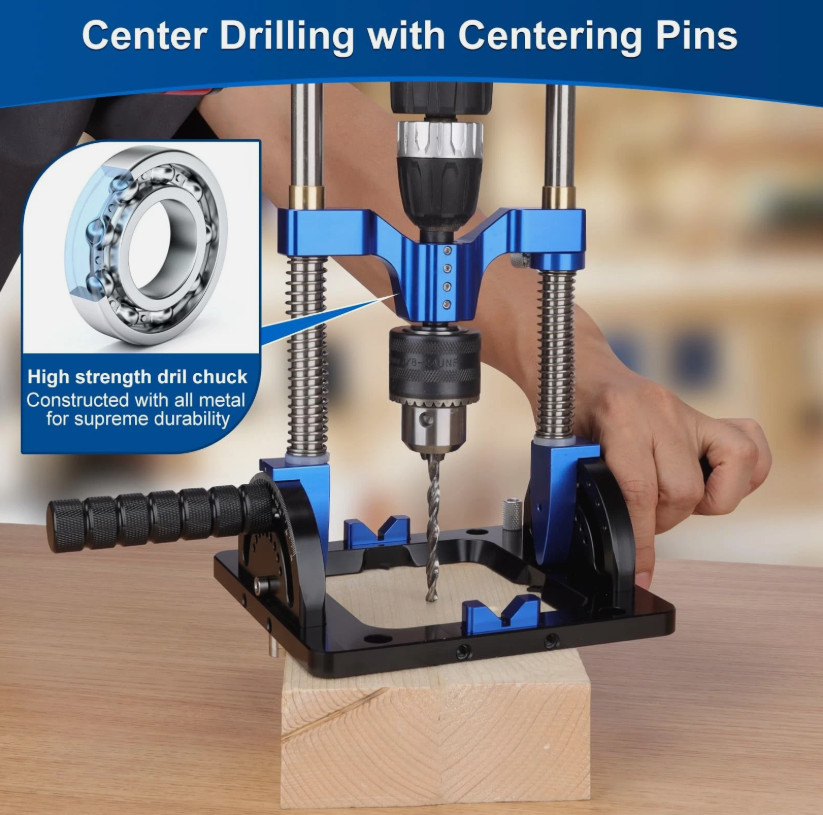 Upgraded Portable Drill Guide, Adjustable 0°to 60°Multi Angle Drill Guide for...