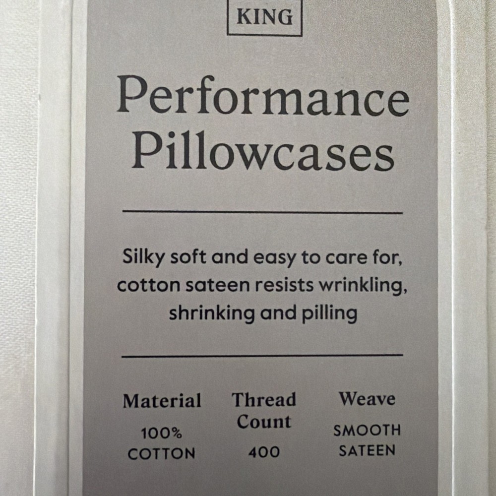 ☀️ NEW Threshold Ultra Soft King Pillowcases 400 Count White