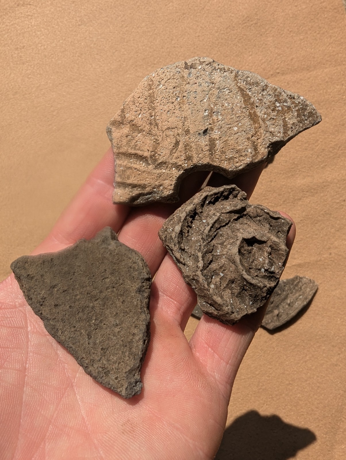 One Authentic Ancient Native American Pottery Piece. Mississippian or Caddo.