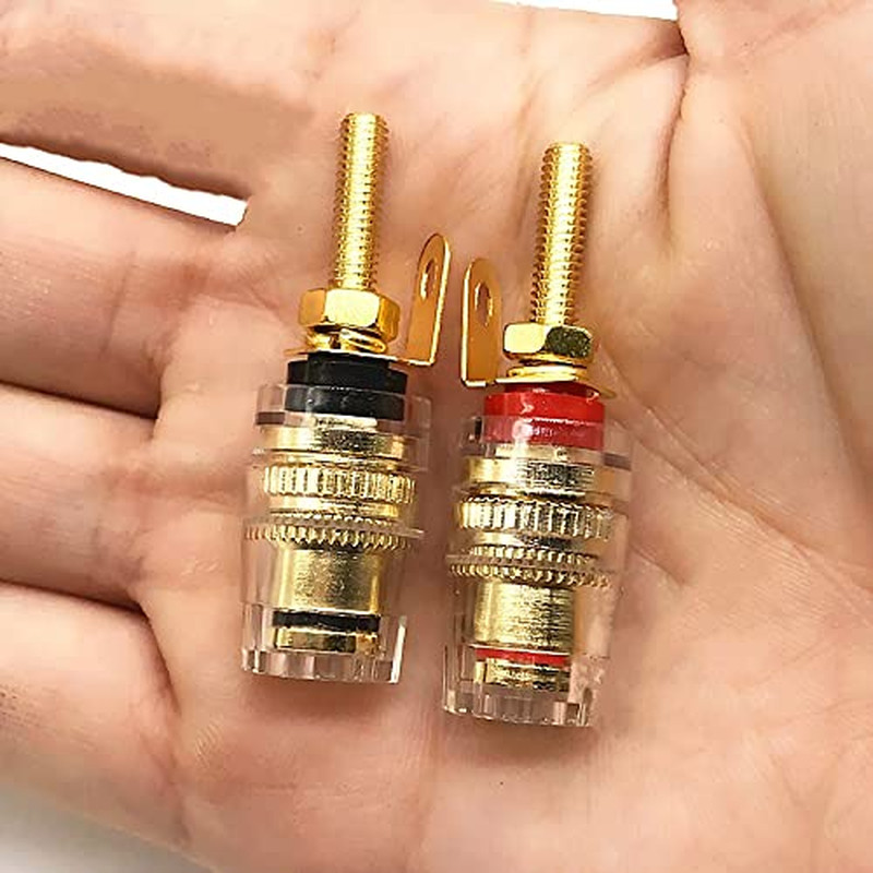 4Mm Banana Plug Socket, Gold Plate Binding Post for Amplifier Speaker Terminal C