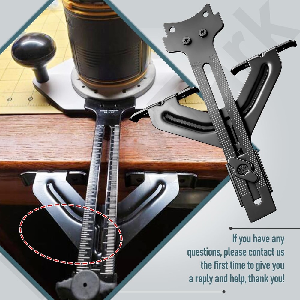 DNP618 Edge Guide for Fixed Base Compact Router, Compatible With DeWalt Porter-C