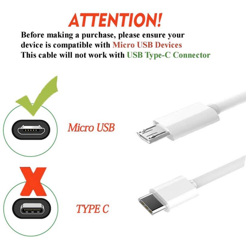 For Amazon Kindle Fire HD 7, HD 8, HD 10 Tablet Micro USB Data Charger Cable
