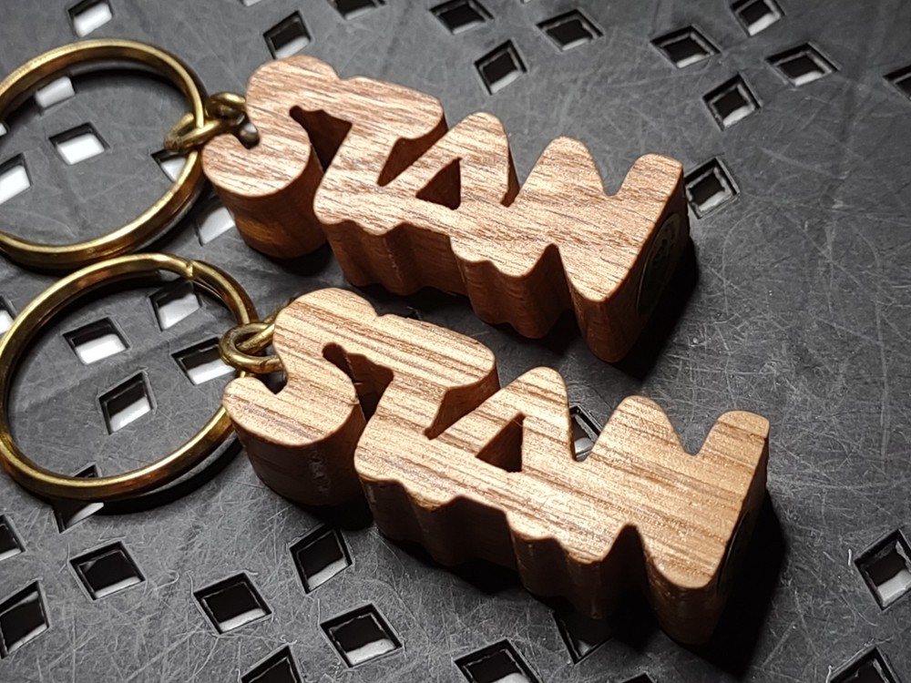 Set Of 2 Wooden Stan Keychains
