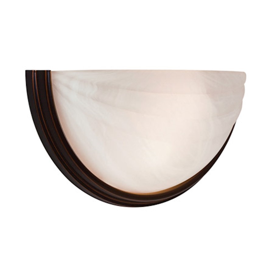 Access Lighting Crest 2-Light Sconce, Bronze/Alabaster - 20635-ORB-ALB