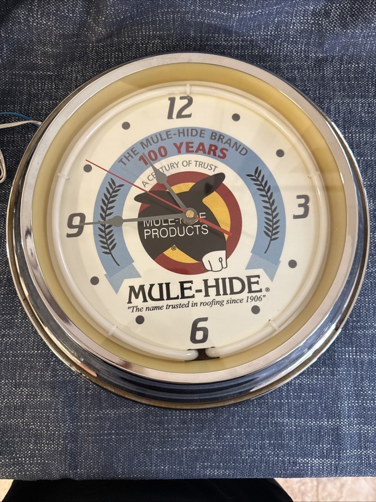 Mule-Hide Neon Clock Neon Sign