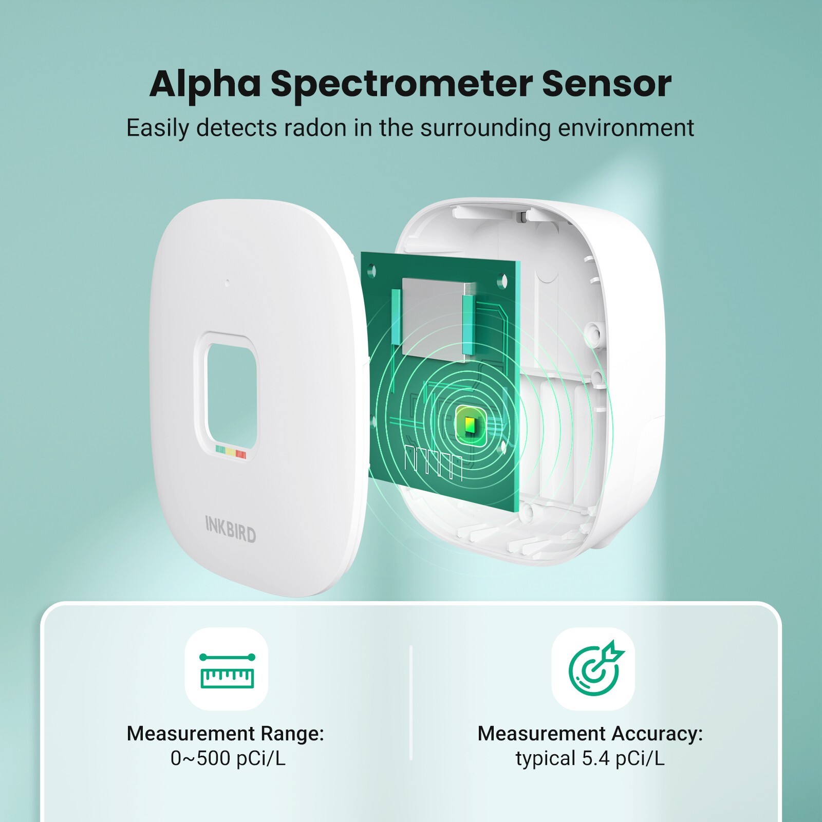 Smart Home Radon Detector Gas Meter Long/Short-term Monitoring Radon Level Test