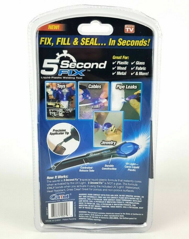 New 5 Second Fix Liquid Plastic Welding Tool UV Light Cures Liquid Plastic USA