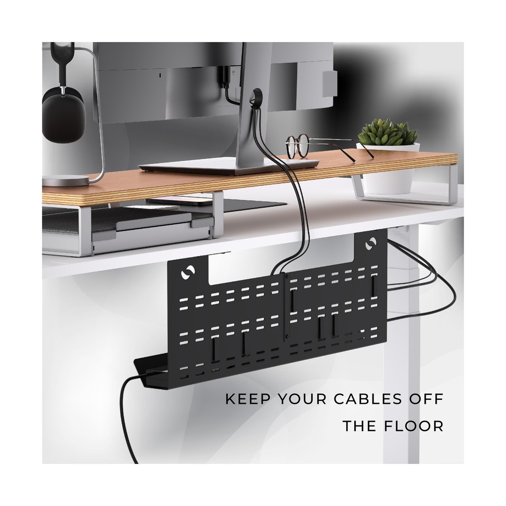 HumanCentric Under Desk Cable Management Tray and Computer Cord Raceway, Unde...