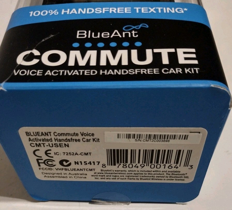 BlueAnt Commute Bluetooth Handsfree True Speech to Text Car Speaker Kit OPEN BOX