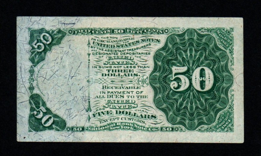 4th Issue DEXTER BEAUTIFUL AU+/UNC 1869-75 50c Fractional Currency!