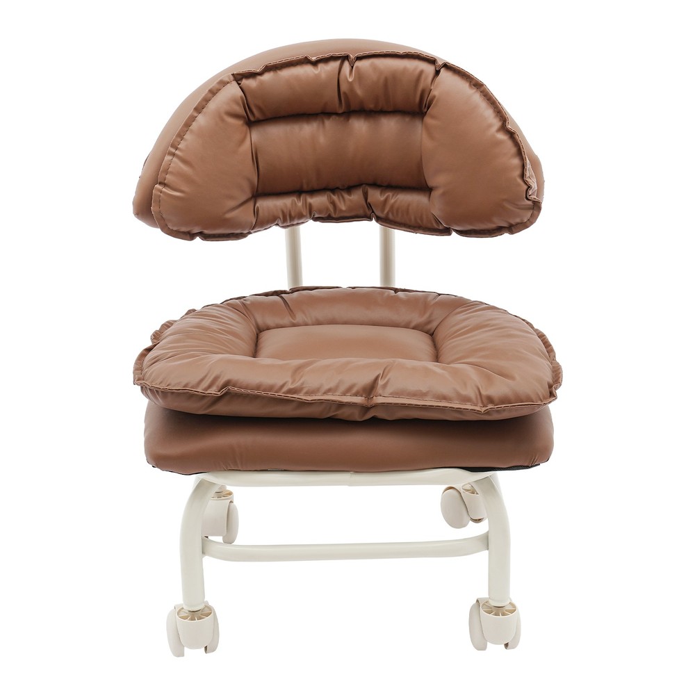 Rolling Stool with Backrest Low Height Sponge Roller Stool Chair Roller Seat